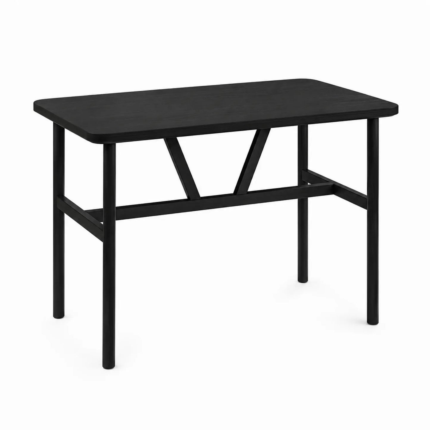Table à manger rectangulaire en bois et métal noir 120x60x75 cm