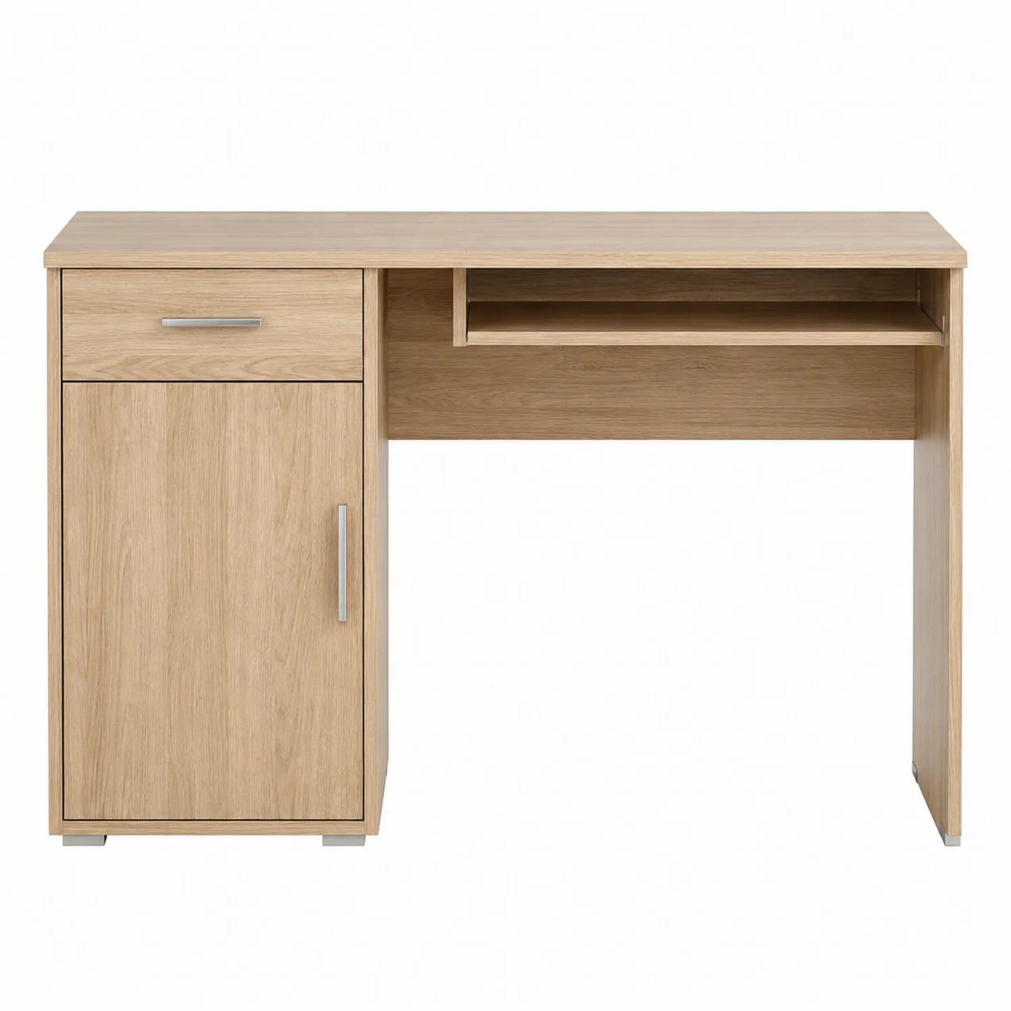 Bureau en aggloméré chêne clair avec tiroir et porte 120x50x75 cm