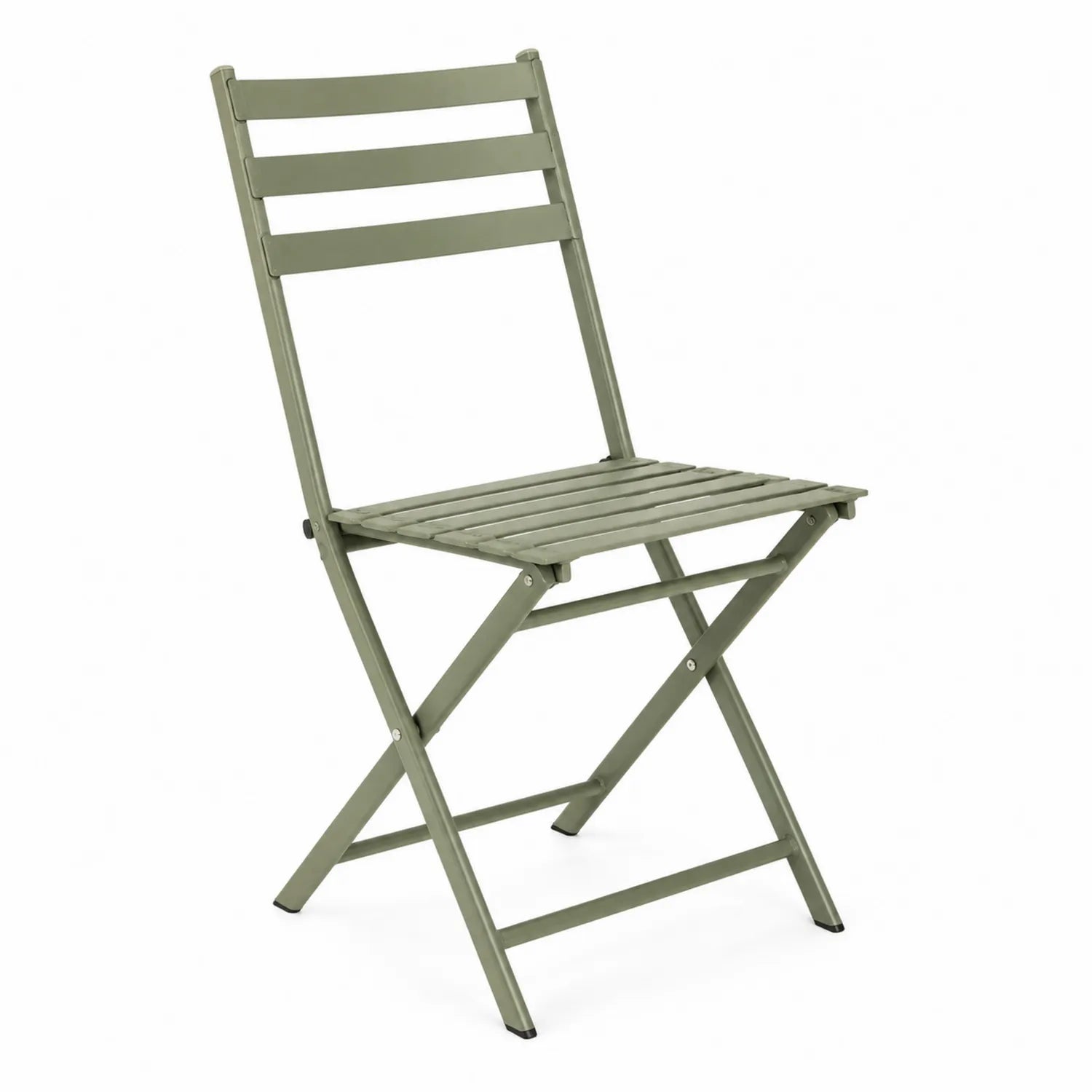 Chaise pliante d'extérieur en métal vert