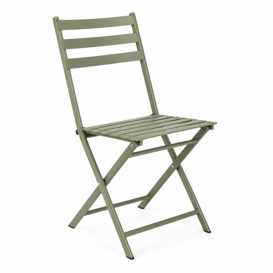 Chaise pliante d'extérieur en métal vert