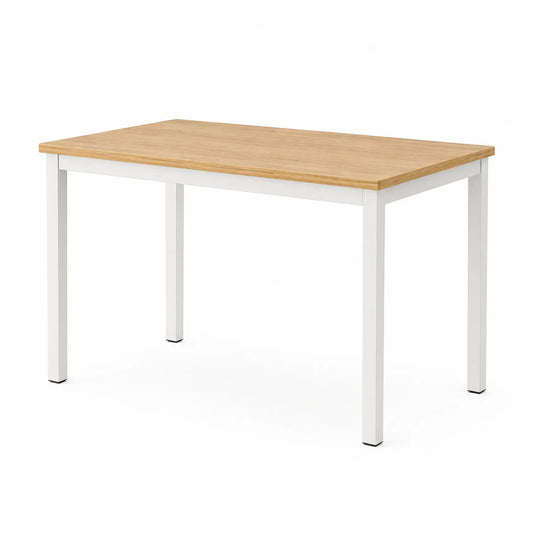 Table à manger en bois MDF et métal blanc 120x60x75 cm