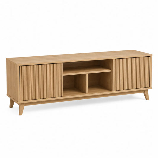 Meuble TV en bois de chêne naturel 180x40x50 cm