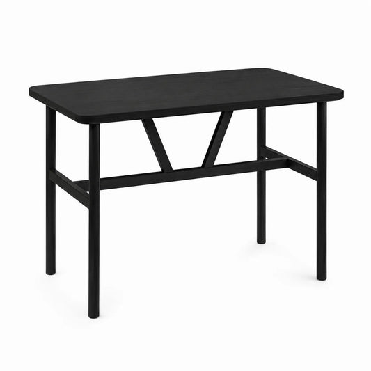 Table à manger rectangulaire en bois et métal noir 120x60x75 cm