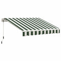 Auvent rétractable en polyester vert/blanc 300x250 cm