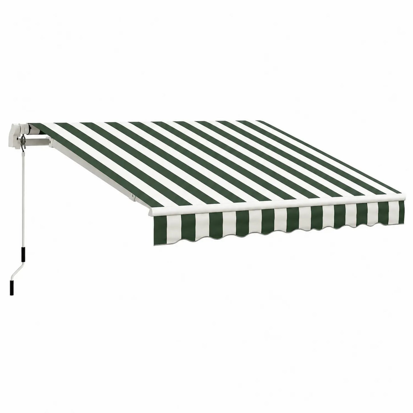 Auvent rétractable en polyester vert/blanc 300x250 cm