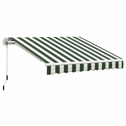 Auvent rétractable en polyester vert/blanc 300x250 cm