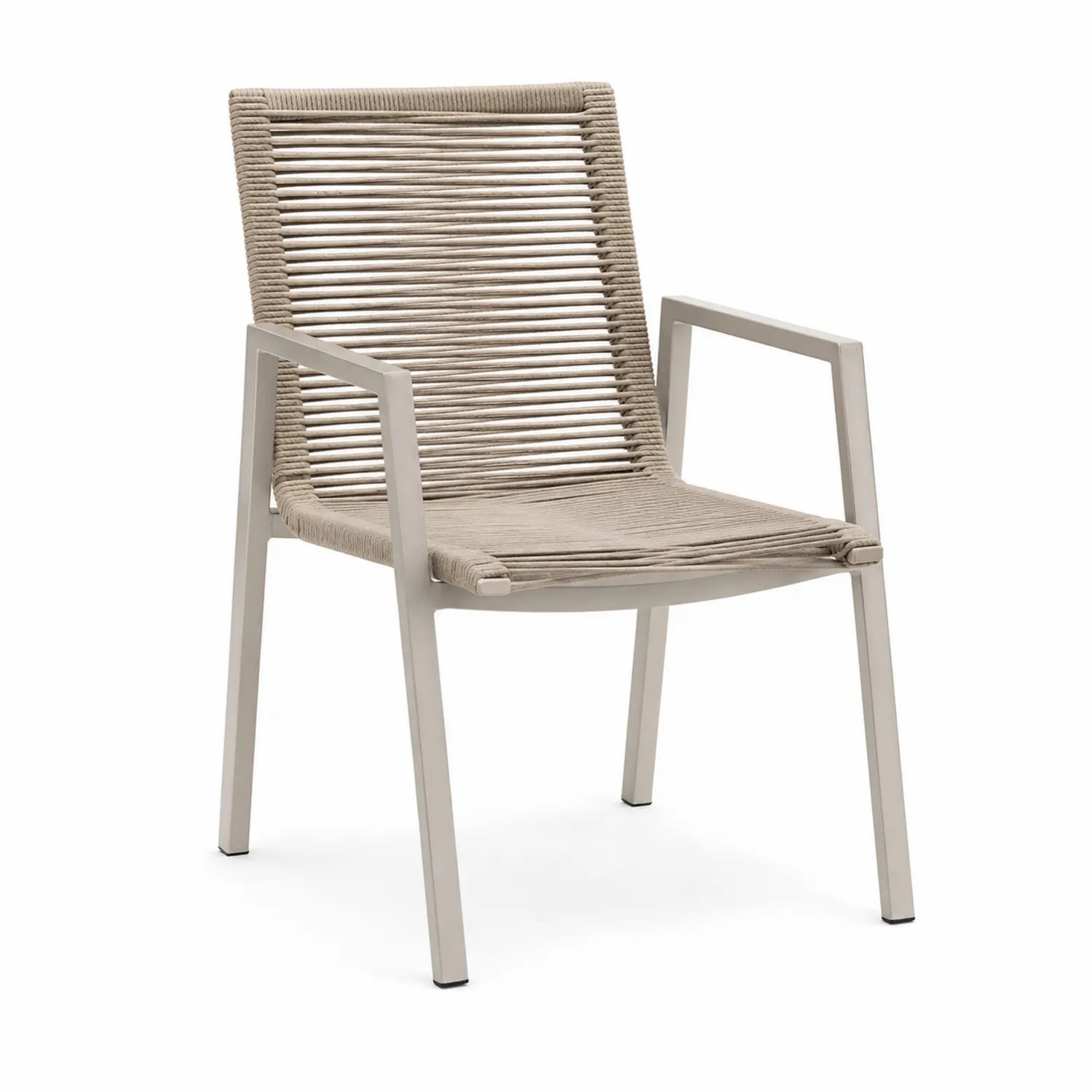 Chaise de jardin en aluminium avec assise et dossier en corde