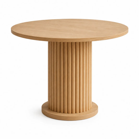 Table à manger ronde en bois de chêne
